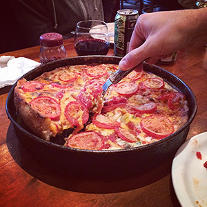 Deep dish pizza in Chicago. It had to be done.