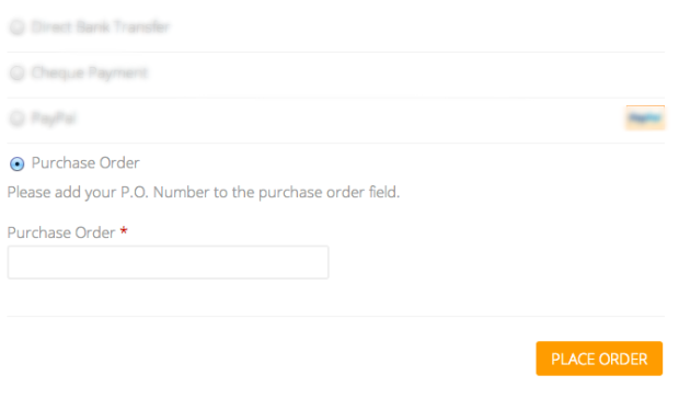 Your customer places their purchase order number here when they checkout from your store.