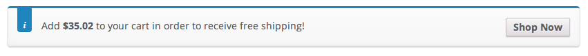 If you're offering a great deal on shipping, be sure your shoppers know about it.